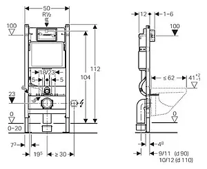Инсталляция для подвесного унитаза Geberit Duofix Delta 12 111.153.00.1 Инсталляция для подвесного унитаза Geberit Duofix Delta 12 111.153.00.1, 2