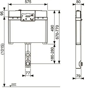 Смывной бачок скрытого монтажа TECEbox Octa 8см 9370007 Смывной бачок скрытого монтажа TECEbox Octa 8см 9370007, 2