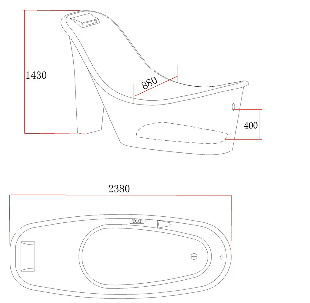 Ванна акриловая отдельностоящая Gemy 238x88 белый/панель черный матовый RF1253BG Ванна акриловая отдельностоящая Gemy 238x88 белый/панель черный матовый RF1253BG, 2