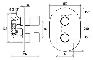 Термостат для 1 потребителя Ravak Chrome хром X070095 Термостат для 1 потребителя Ravak Chrome хром X070095, 2