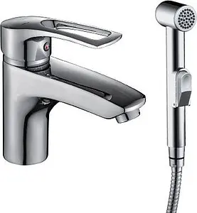 Смеситель для раковины с гигиеническим душем Rossinka хром T40-15 Смеситель для раковины с гигиеническим душем Rossinka хром T40-15, 1