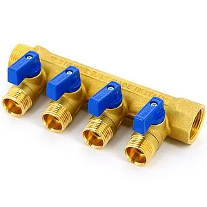 Коллектор запорный проходной 4 отвода ¾"в/н x ½"к Tiemme NINO 1820016 Коллектор запорный проходной 4 отвода ¾"в/н x ½"к Tiemme NINO 1820016, 2