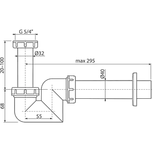 Сифон для биде AlcaPlast белый A45F-DN40 Сифон для биде AlcaPlast белый A45F-DN40, 2