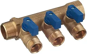 Коллектор запорный проходной 3 отвода ¾"в/н x ½"к Tiemme NINO 1820001 Коллектор запорный проходной 3 отвода ¾"в/н x ½"к Tiemme NINO 1820001, 5