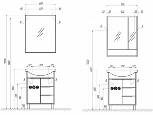 Тумба-умывальник напольная Aquaton Рико 65 белый/ясень фабрик 1A2133K1RIB90 Тумба-умывальник напольная Aquaton Рико 65 белый/ясень фабрик 1A2133K1RIB90, 2