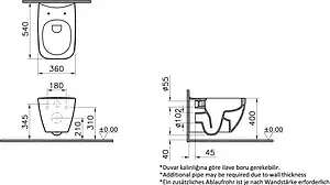 Унитаз подвесной безободковый VitrA Shift Rim-Ex белый 7742B003-0075 Унитаз подвесной безободковый VitrA Shift Rim-Ex белый 7742B003-0075, 2