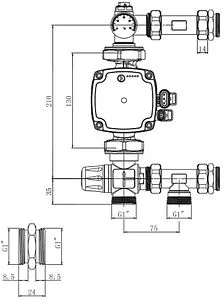 Узел насосно-смесительный без насоса Wester MUS1252043 Узел насосно-смесительный без насоса Wester MUS1252043, 2