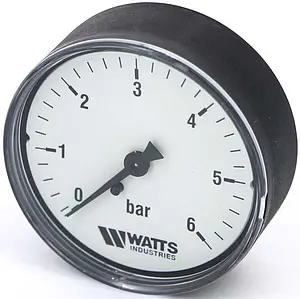 Манометр аксиальный Watts MAL 63мм 6 бар ¼" 10008095 Манометр аксиальный Watts MAL 63мм 6 бар ¼" 10008095, 1