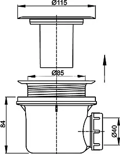 Сифон для душевого поддона AlcaPlast хром A48 Сифон для душевого поддона AlcaPlast хром A48, 4