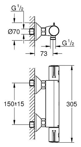 Термостат для душа Grohe Grohtherm 800 хром 34558000