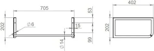 Консоль подвесная Uperwood UPD Tanos 70 бук светлый 291020551+