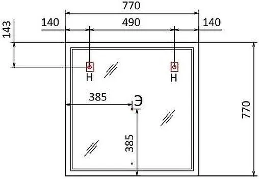 Зеркало с подсветкой Jorno Slide 80 с часами белый Sli.02.77/W