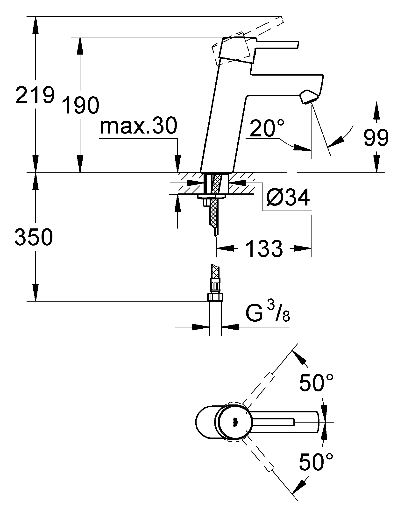 Смеситель для раковины Grohe Concetto хром 23451001