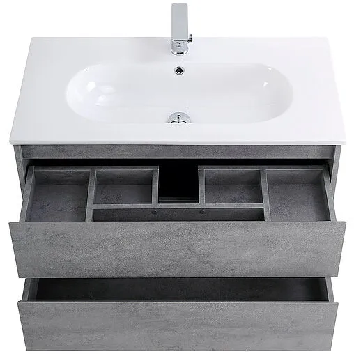 Тумба-умывальник подвесная BelBagno KRAFT 100 Cemento Grigio KRAFT-1000-2C-SO-CG+