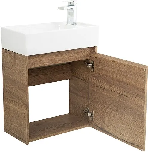 Тумба-умывальник подвесная BelBagno KRAFT MINI 50 R Rovere Tabacco KRAFT MINI-500/260-1A-SO-RT-R+7045-KL