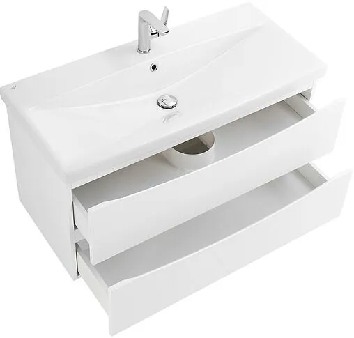 Тумба-умывальник подвесная BelBagno MARINO-CER 100 Bianco Lucido MARINO-CER-1000-2C-SO-BL-P+BB-0324-100-LVB