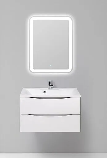 Тумба-умывальник подвесная BelBagno MARINO 100 Bianco Lucido MARINO-1000-2C-SO-BL-P+BB1000/445-LV-MR-PR