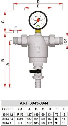 Фильтр тонкой очистки воды ½&quot;н x ½&quot;н Far FA 39F4 12100