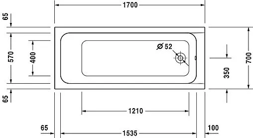 Ванна акриловая Duravit D-Code 170x70 700098000000000