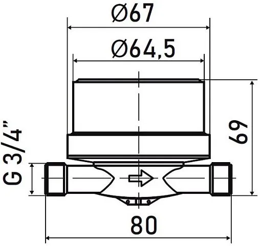 Счетчик воды импульсный Ду15 Itelma WFK24.D080