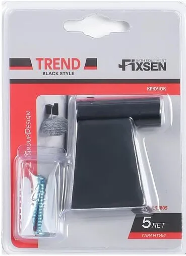 Крючок Fixsen Trend чёрный матовый FX-97805