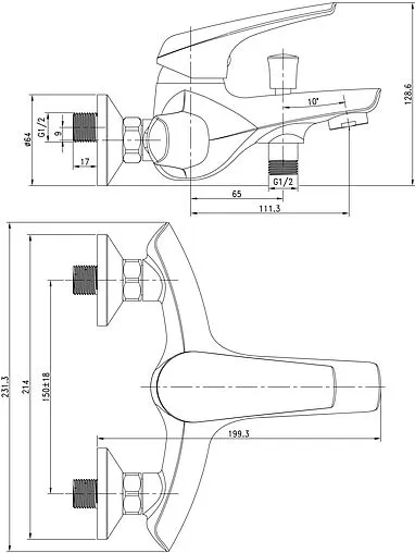 Смеситель для ванны Aquanet Conte хром SD91381