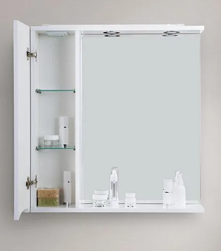 Шкаф-зеркало BelBagno FLY-MARINO 60 L Bianco Lucido MARINO-SPC-600/750-1A-BL-P-L