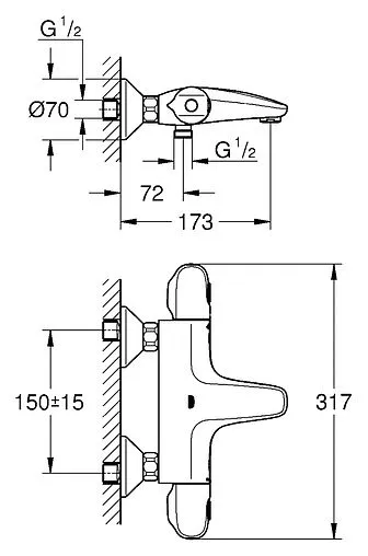 Термостат для ванны Grohe Grohtherm 1000 New хром 34155003