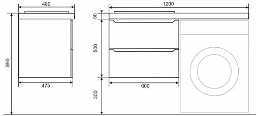 Тумба-умывальник подвесная Uperwood Tanos 120 R белый 291021010