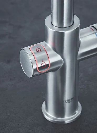 Смеситель для кухни с фильтром и встроенным нагревом воды Grohe Red II Duo суперсталь 30327DC1