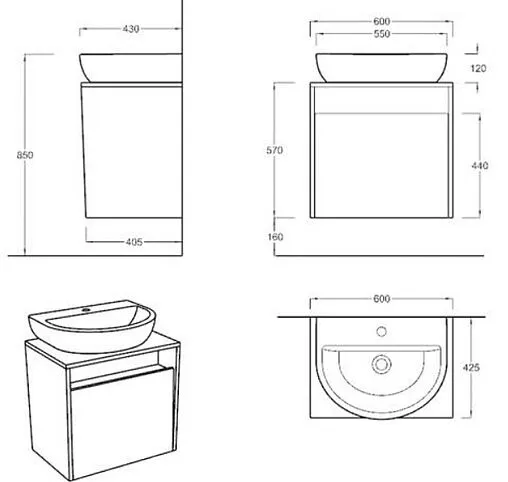 Тумба-умывальник подвесная Kerama Marazzi Pro 60 белый\дуб Орегон PRO.60.1WHT+