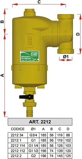 Фильтр-дешламатор 1&quot;в x 1&quot;в Far FA 2213 1