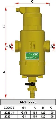 Фильтр-дешламатор с деаэратором ¾&quot;в х ¾&quot;в Far Combifar FA 2225 34