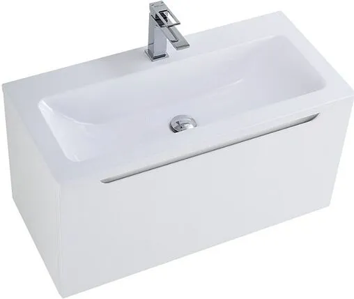 Тумба-умывальник подвесная BelBagno ETNA-M 80 Bianco Lucido ETNA-M-800/380-1C-SO-BL+BB800/380-LV-MR-ETN