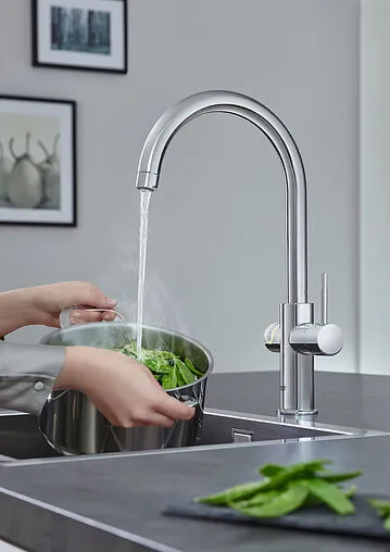 Смеситель для кухни с фильтром и встроенным нагревом воды Grohe Red II Duo хром 30079001