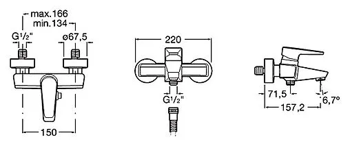 Смеситель для ванны Roca Esmai хром 5A0231C00