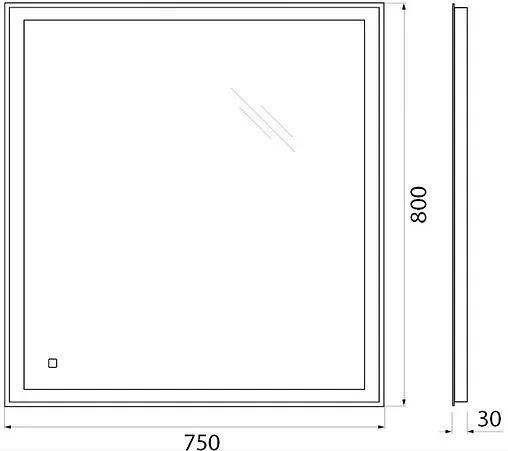 Зеркало с подсветкой BelBagno 75x80 SPC-GRT-750-800-LED-TCH