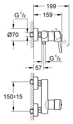 Смеситель для душа Grohe Concetto хром 32210001