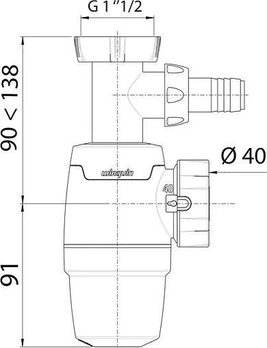 Сифон бутылочный для мойки Wirquin NEO 30987074