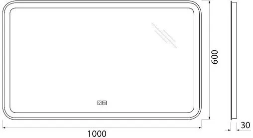 Зеркало с подсветкой BelBagno MARINO 100x60 с подогревом SPC-MAR-1000-600-LED-TCH-WARM