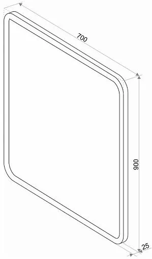 Зеркало с подсветкой Continent Glamour Led 70x90 с подогревом белый ЗЛП536