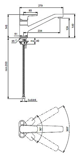 Смеситель для кухни Ideal Standard Ceraplan III хром B0722AA