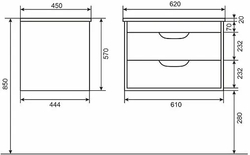 Тумба-умывальник подвесная Uperwood UPD Modul 65 белый матовый 393020548