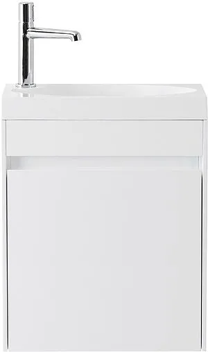 Тумба-умывальник подвесная BelBagno PIETRA MINI 40 R Bianco Lucido PIETRA MINI-400-1A-SO-BL-R+BB-460-PM-LVB