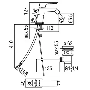 Смеситель для биде Nobili Acquaviva хром VV103119/1CR Смеситель для биде Nobili Acquaviva хром VV103119/1CR, 2