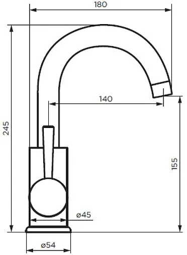 Смеситель для раковины Dorff Logic SS нержавеющая сталь D3002101SS