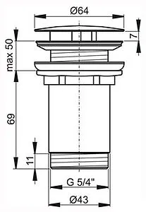 Выпуск без перекрытия для раковины без перелива Ravak графит матовый X01839 Выпуск без перекрытия для раковины без перелива Ravak графит матовый X01839, 2