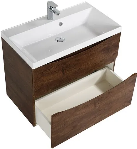 Тумба-умывальник подвесная BelBagno MARINO-H60 70 Rovere Moro MARINO-H60-700-2C-SO-RW-P+BB700/450-LV-MR-AST