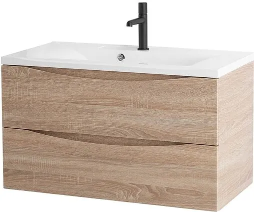 Тумба-умывальник подвесная BelBagno MARINO 100 Rovere Bianco MARINO-1000-2C-SO-WO-P+BB1000/445-LV-MR-PR