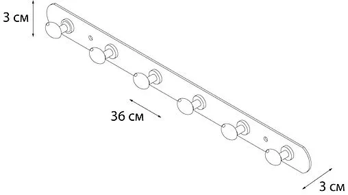 Планка с 6-ю крючками Fixsen Equipment хром FX-1416